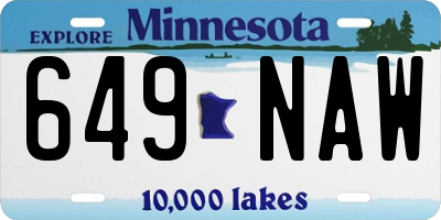 MN license plate 649NAW