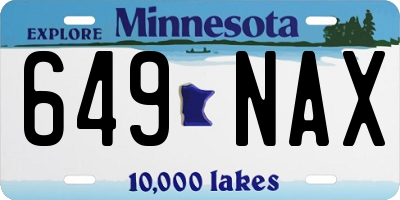 MN license plate 649NAX