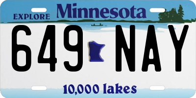 MN license plate 649NAY