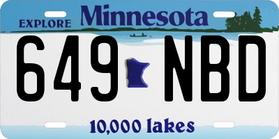 MN license plate 649NBD
