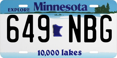 MN license plate 649NBG