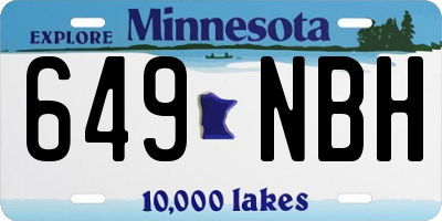 MN license plate 649NBH