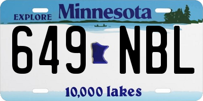 MN license plate 649NBL