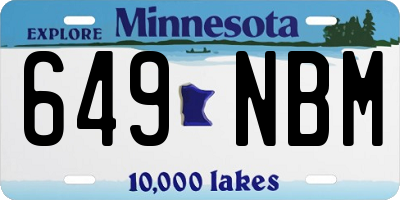 MN license plate 649NBM