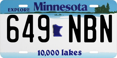 MN license plate 649NBN