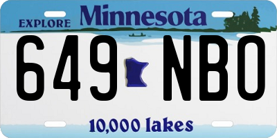 MN license plate 649NBO