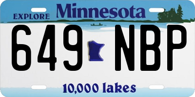 MN license plate 649NBP