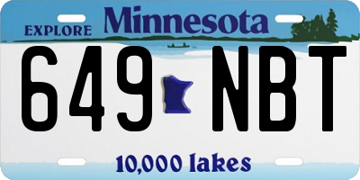 MN license plate 649NBT