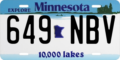 MN license plate 649NBV