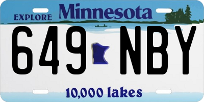 MN license plate 649NBY