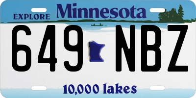 MN license plate 649NBZ
