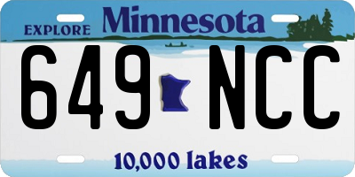 MN license plate 649NCC