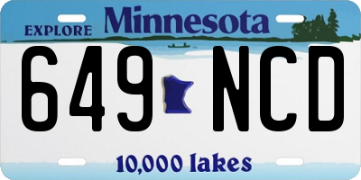 MN license plate 649NCD