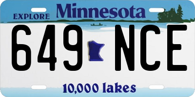 MN license plate 649NCE