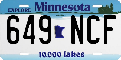 MN license plate 649NCF