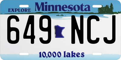 MN license plate 649NCJ