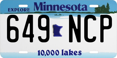 MN license plate 649NCP