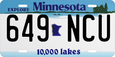 MN license plate 649NCU