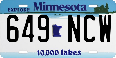 MN license plate 649NCW
