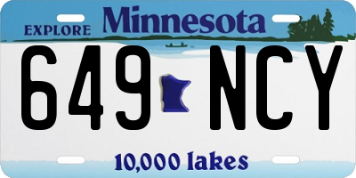 MN license plate 649NCY
