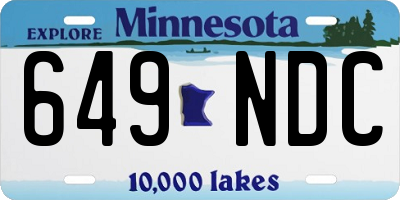 MN license plate 649NDC