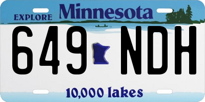 MN license plate 649NDH
