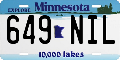 MN license plate 649NIL