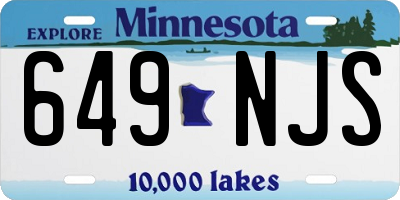 MN license plate 649NJS