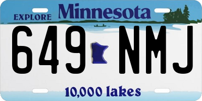 MN license plate 649NMJ