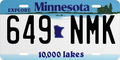 MN license plate 649NMK