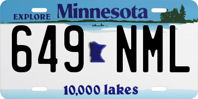 MN license plate 649NML