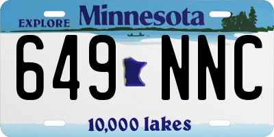 MN license plate 649NNC