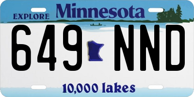 MN license plate 649NND