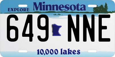 MN license plate 649NNE