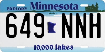 MN license plate 649NNH