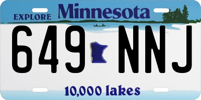 MN license plate 649NNJ