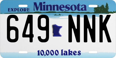 MN license plate 649NNK