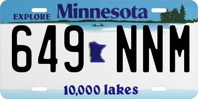 MN license plate 649NNM