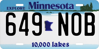 MN license plate 649NOB