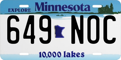 MN license plate 649NOC