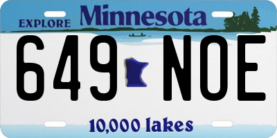 MN license plate 649NOE