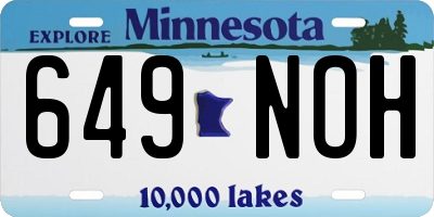 MN license plate 649NOH