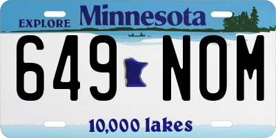 MN license plate 649NOM