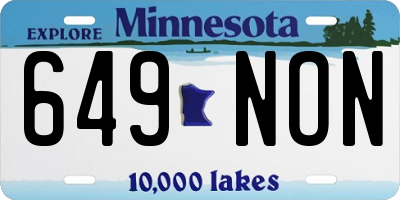 MN license plate 649NON