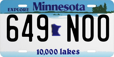 MN license plate 649NOO