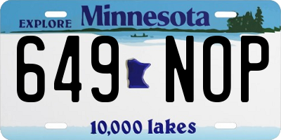 MN license plate 649NOP