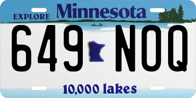MN license plate 649NOQ