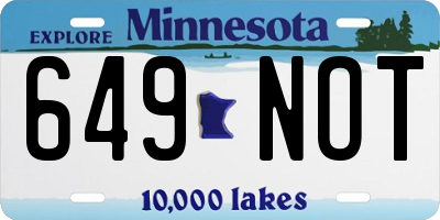 MN license plate 649NOT
