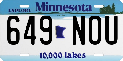 MN license plate 649NOU