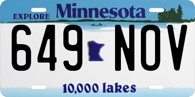 MN license plate 649NOV